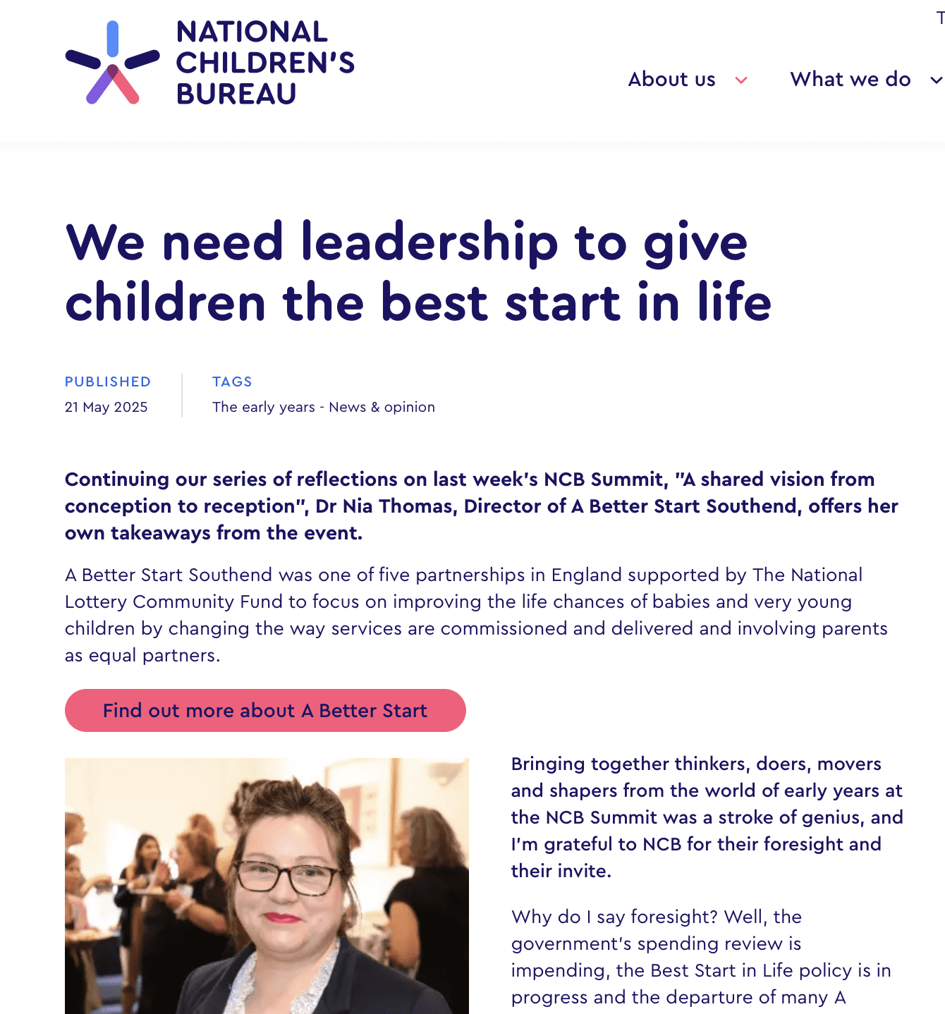 Dr Nia D Thomas, Director - A Better Start Southend