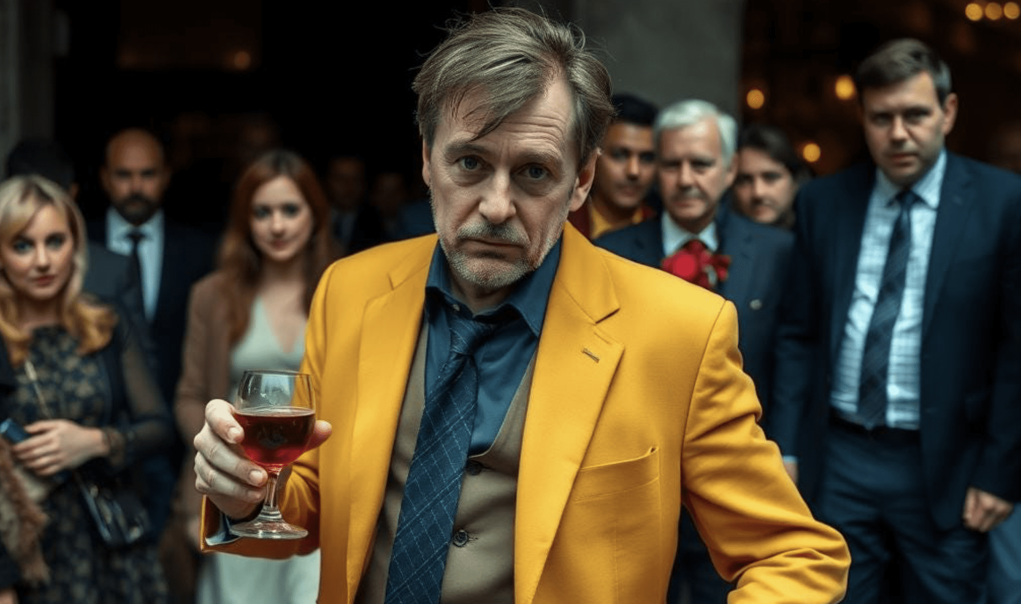 Drunk man in the office